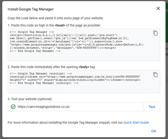 Testing Your Tag Code Is Installed Correctly